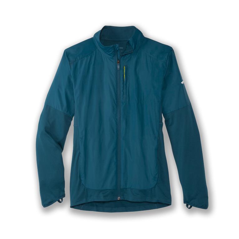 Brooks Mens Fusion Hybrid Running Jackets - Alpine/SteelBlue (651728-CKQ)